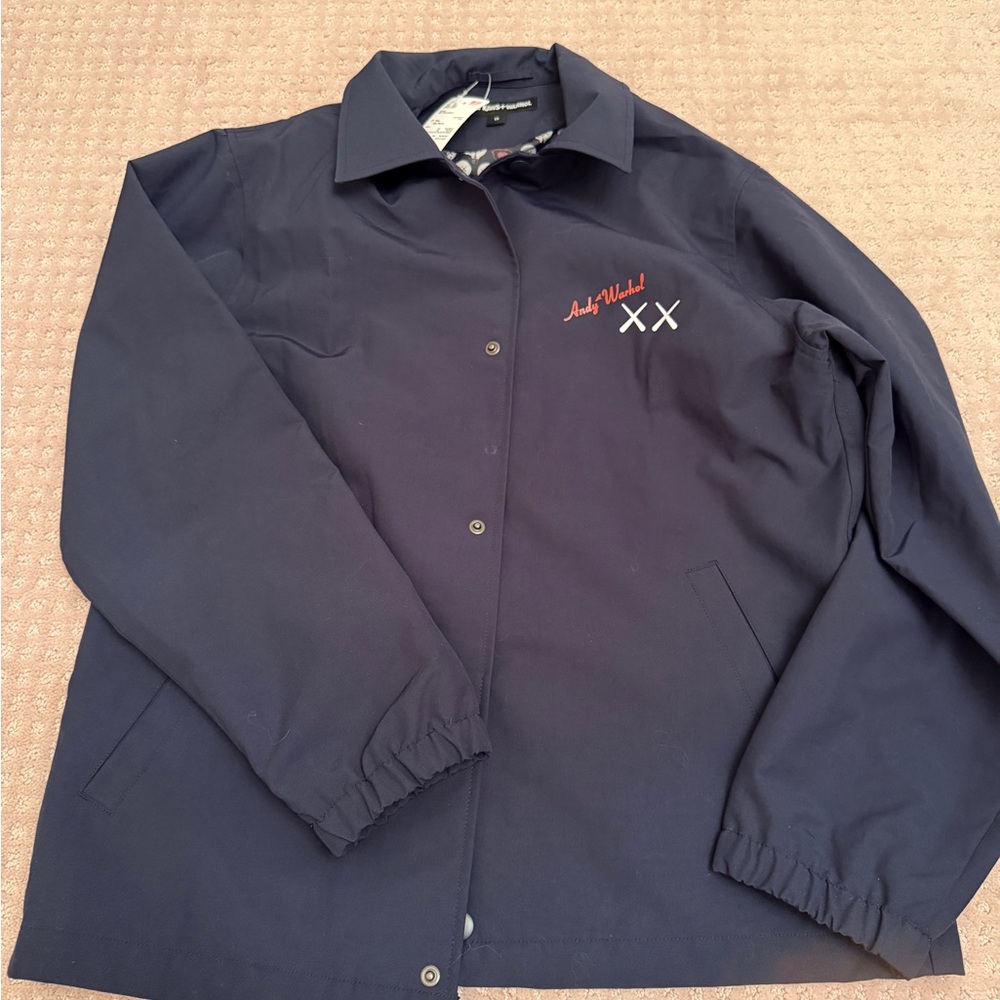 Uniqlo KAWS Navy Blue Jacket with Patterned Lining